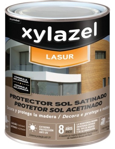 Xylazel lasur satinado 5836589 750ml castaño de xylazel caja de 6 unidades