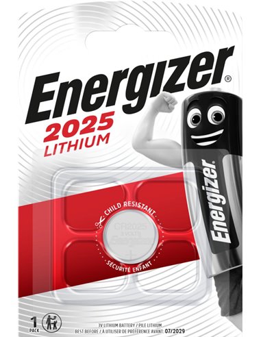 Pila boton litio cr2025 3v bl5 de energizer caja de 20 unidades