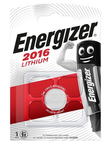 Pila boton litio cr2016 3v bl5 de energizer caja de 20 unidades