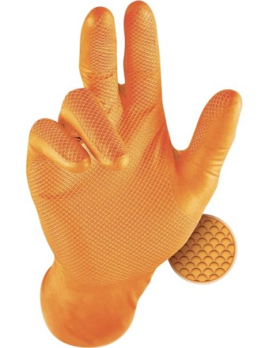 Guante grippaz 246or talla 7/s desechable naranja c50 de pip