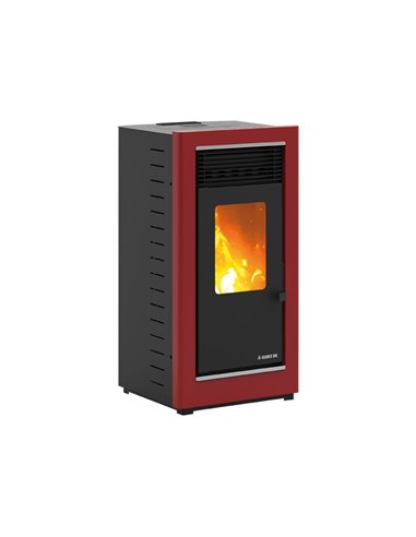 Estufa pellet vigo s1 acero rojo 11,67kw de karmek one