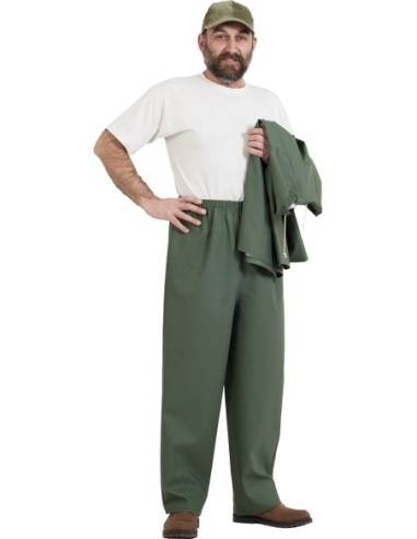 Pantalon impermeable pvc en210 verde talla m de choiva