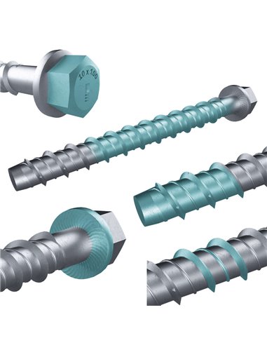 Anclaje tornillo directo hormigón tfe 10x090 de index caja de 25 unidades