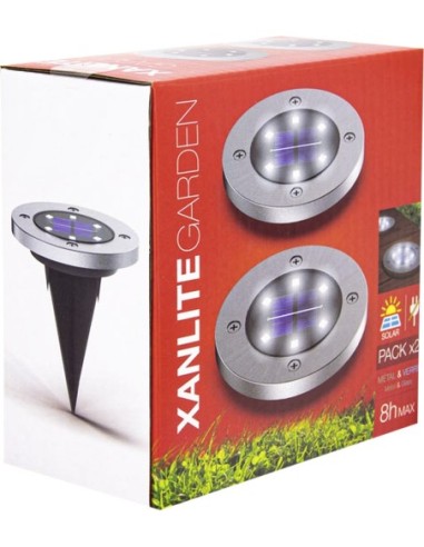 Spot solar led 6500k ip44 2 uds de xanlite