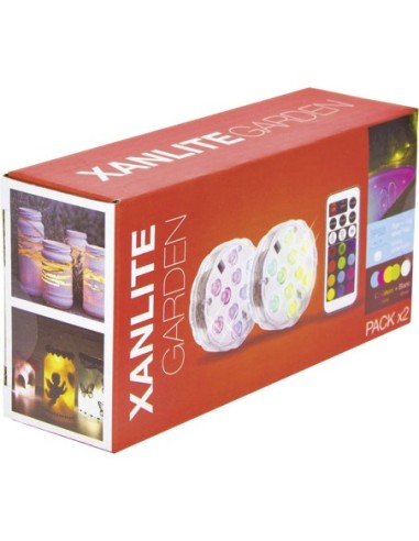 Luz led rgb sumergible c/mando 2uds de xanlite